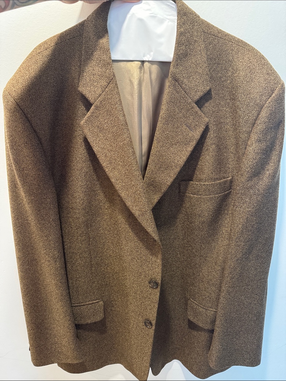 Chrisitan Dior Brown Textured Wool Tailored Jacket